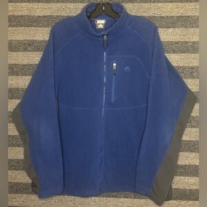 Vintage Y2K Nike ACG Men's Blue and Gray Full Zip Fleece Jacket Sweater XL